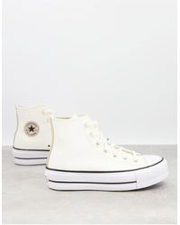 Chuck Taylor Lift - Baskets plateformes montantes - Blanc cassé et beige  contrastant Converse - Lyst
