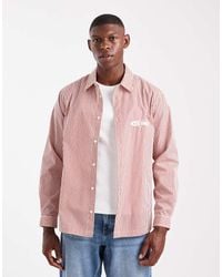 ASOS - Regular-Fit Gestreept Overhemd Met Borduursel Op De Borst - Lyst