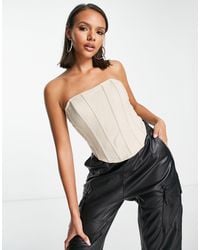Missguided Co-ord Linen Look Corset Top - Multicolour