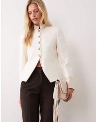 Mango - High Neck Military Jacket - Lyst