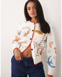 Never Fully Dressed - Button Down Knit Cardigan With Embroidery - Lyst