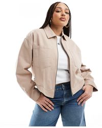ASOS - Asos Design Curve Cropped Twill Jacket - Lyst