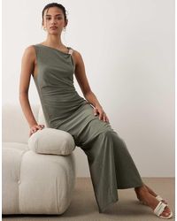 Mango - Twist Shoulder Midi Dress With Hardware Detail - Lyst