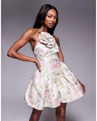 ASOS - Corsage Halter Mini Skater Dress - Lyst