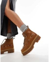 Timberland - Botas Color Trigo De 7 Ojales Con Plataforma Y Cordones De Cuero Stone Street De -Marrón - Lyst
