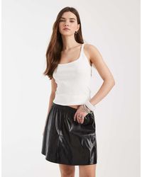 New Look - Faux Leather Flippy Mini Skirt - Lyst