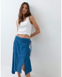 ASOS - Denim Asymmetric Wrap Skirt - Lyst