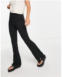 Vila - Flared Trousers With Side Split - Lyst