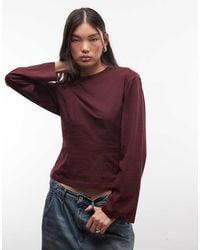 Monki - Contour Seam Long Sleeve Top - Lyst