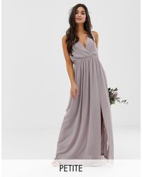 tfnc bridesmaid exclusive cami wrap maxi dress with fishtail