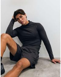 4505 - Icon Active Quick Dry Muscle Fit Base Layer Training Long Sleeve Mock Neck Top - Lyst
