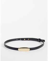 Mango - Oval Buckle Slim Belt - Lyst