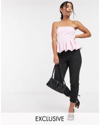 something navy pleated peplum top