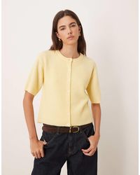 Jdy - Short Sleeve Knitted Cardigan With Wool - Lyst