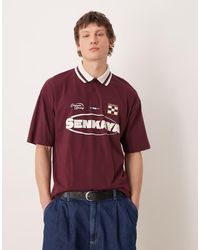 ASOS - Oversized Polo T-shirt With Football Graphic - Lyst