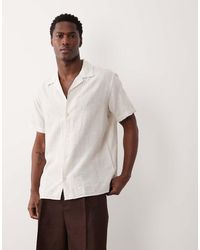 Jack & Jones - Premium Linen Blend Textured Stripe Shirt - Lyst