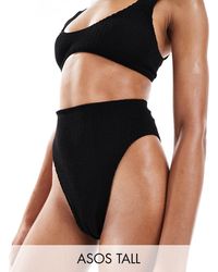 ASOS - Asos Design Tall Amy Mix And Match Crinkle High Leg High Waist Bikini Bottom - Lyst