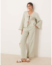Jdy - Tie Front Cheesecloth Shirt Co-ord - Lyst