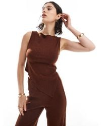Vero Moda - Ribbed Sleeveless Asymmetic Hem Top Co-Ord - Lyst