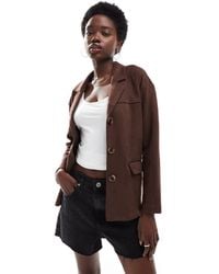New Look - Faux Suede Blazer - Lyst