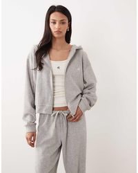 4th & Reckless - Cotton Rich Towelling Zip Through Hoodie Co-ord - Lyst