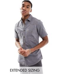 ASOS - Short Sleeve Slim Western Denim Shirt - Lyst