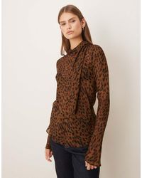 Mango - High Neck Long Sleeve Blouse - Lyst