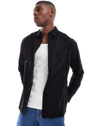 ASOS - Overshirt With Floral Embroidery - Lyst