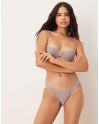 Free Society - Stripe Crinkle Knot Front Underwire Bikini Top - Lyst