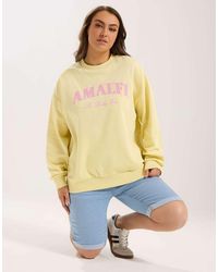 Yours Clothing - 'Amalfi' Embroidered Slogan Sweatshirt - Lyst