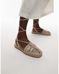 TOPSHOP - Helayna - espadrilles tissées - cassé - Lyst