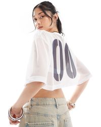 Collusion - Airtex Crop Tee With Number Graphic - Lyst