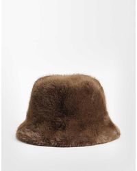 Vero Moda - Faux Fur Bucket Hat - Lyst