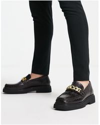 ASRA - Farley Square Toe Chain Loafers - Lyst