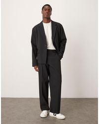 ASOS - Ribbed Fabric Wide Suit Pants - Lyst