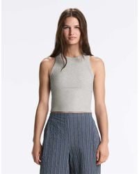 Oysho - Rib Modal Blend Long Tank Top - Lyst