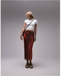 Topshop Unique - Falda midi plisada con estampado efecto acuarela - Lyst