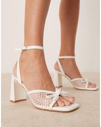 Glamorous - Mid Block Heeled Bow Sandals - Lyst