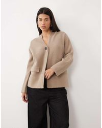 Pretty Lavish - Knit Wrap Pocket Detail Cardigan - Lyst