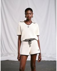 adidas - Originals x asos - short en maille au crochet à bords contrastants - écru - Lyst
