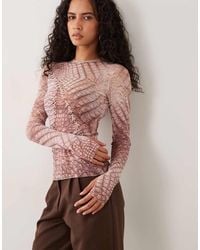 AFRM - Top A Maniche Lunghe Con Girocollo - Lyst