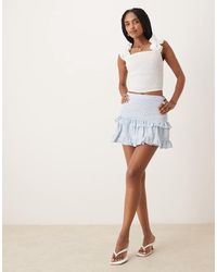 Glamorous - Mini Vintage Rose Ruffle Mini Skirt - Lyst