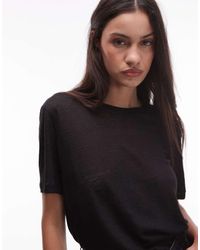 Mango - T-Shirt Met Linnenlook - Lyst