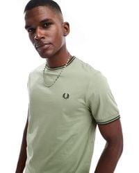 Fred Perry - T-shirt avec bord double rayure - Lyst