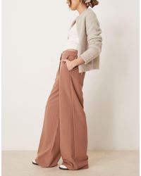 ASOS - Pantaloni Dritti Comodi Sartoriali Color Albicocca - Lyst