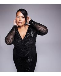 Goddiva - Curve Starburst Sequin Maxi Dress - Lyst