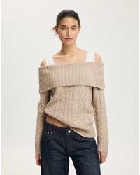Cotton On - Fluffy Cable Off Shoulder Knit - Lyst