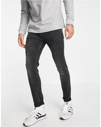 TOPMAN – eng geschnittene stretch-jeans aus bio-baumwollmix - Grau