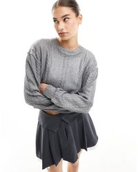 ASOS - Foiled Cable Oversized Sweatshirt - Lyst