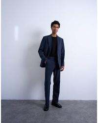 TOPMAN - Straight Wool Touch Suit Trousers - Lyst